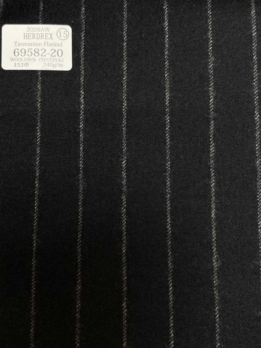 69582-20 26AW HERDREX 【Tasmanian Flannel】 Lụa Và Len Màu Xanh Navy Kẻ Sọc[Vải] Công Ty TNHH Kunishima