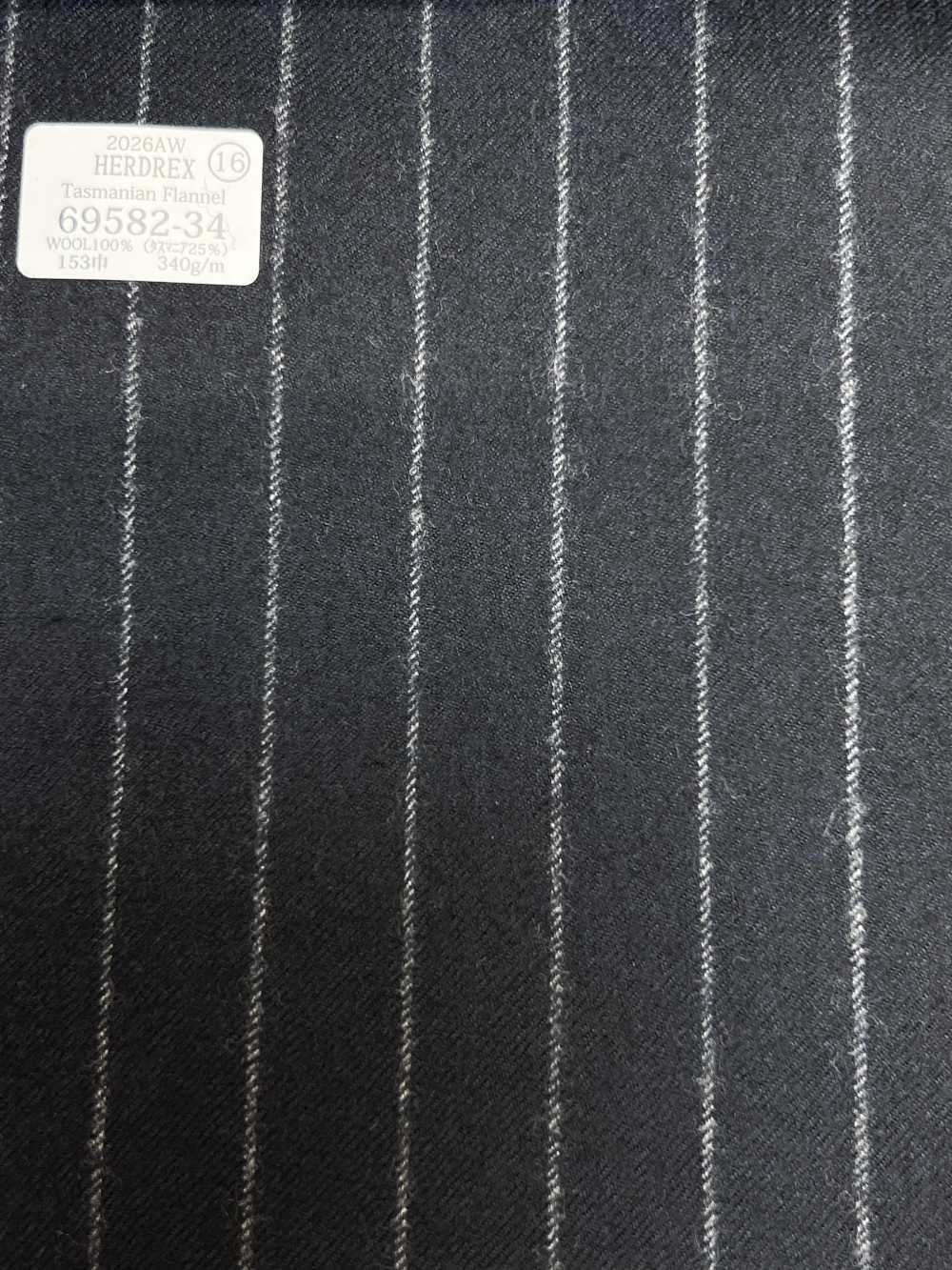 69582-34 26AW HERDREX 【Tasmanian Flannel】 Lụa Và Len Xanh Navy Kẻ Sọc[Vải] Công Ty TNHH Kunishima