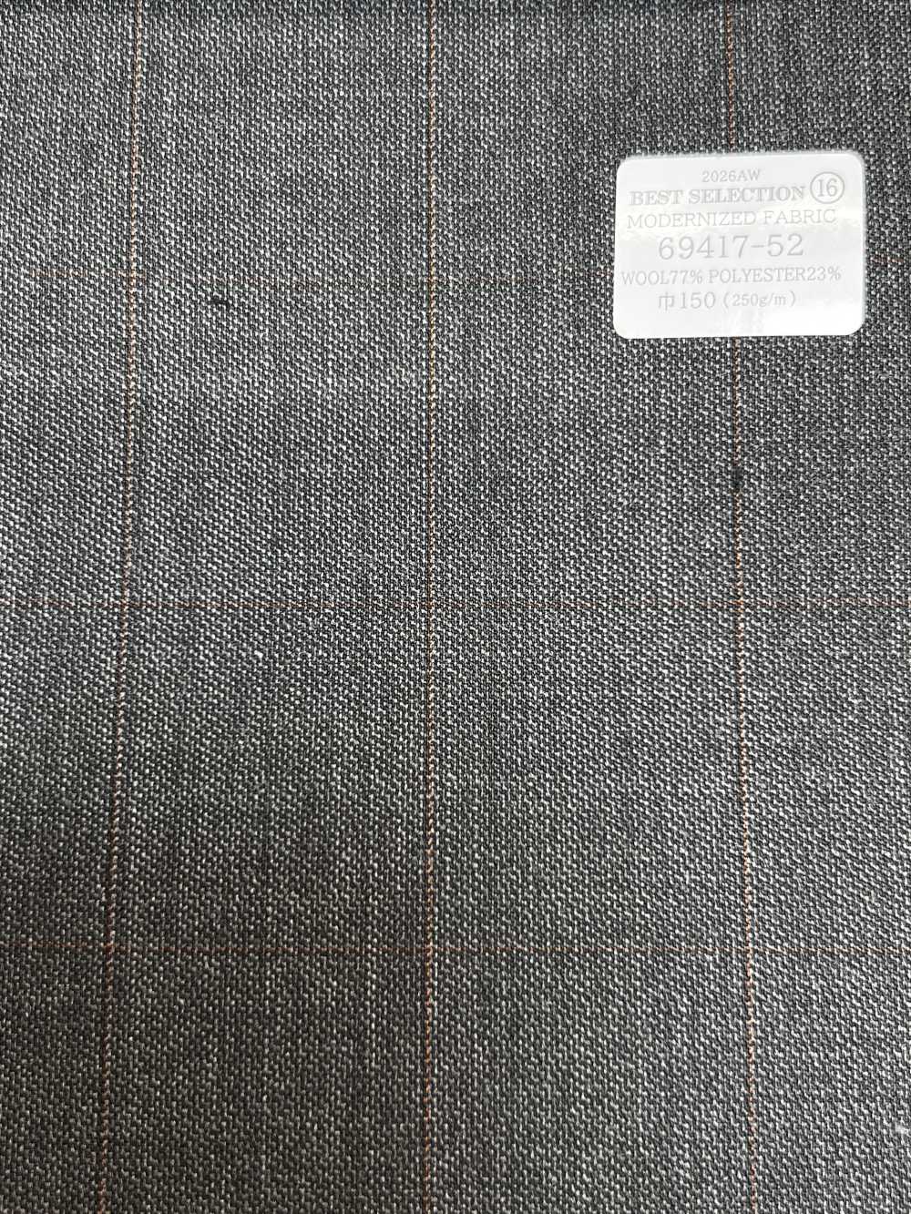69417-52 26AW BESTSELECTION 【MODERNIZED FABRIC】 vải hiện đại hóa màu xám kẻ ô cửa sổ[Vải] Công Ty TNHH Kunishima