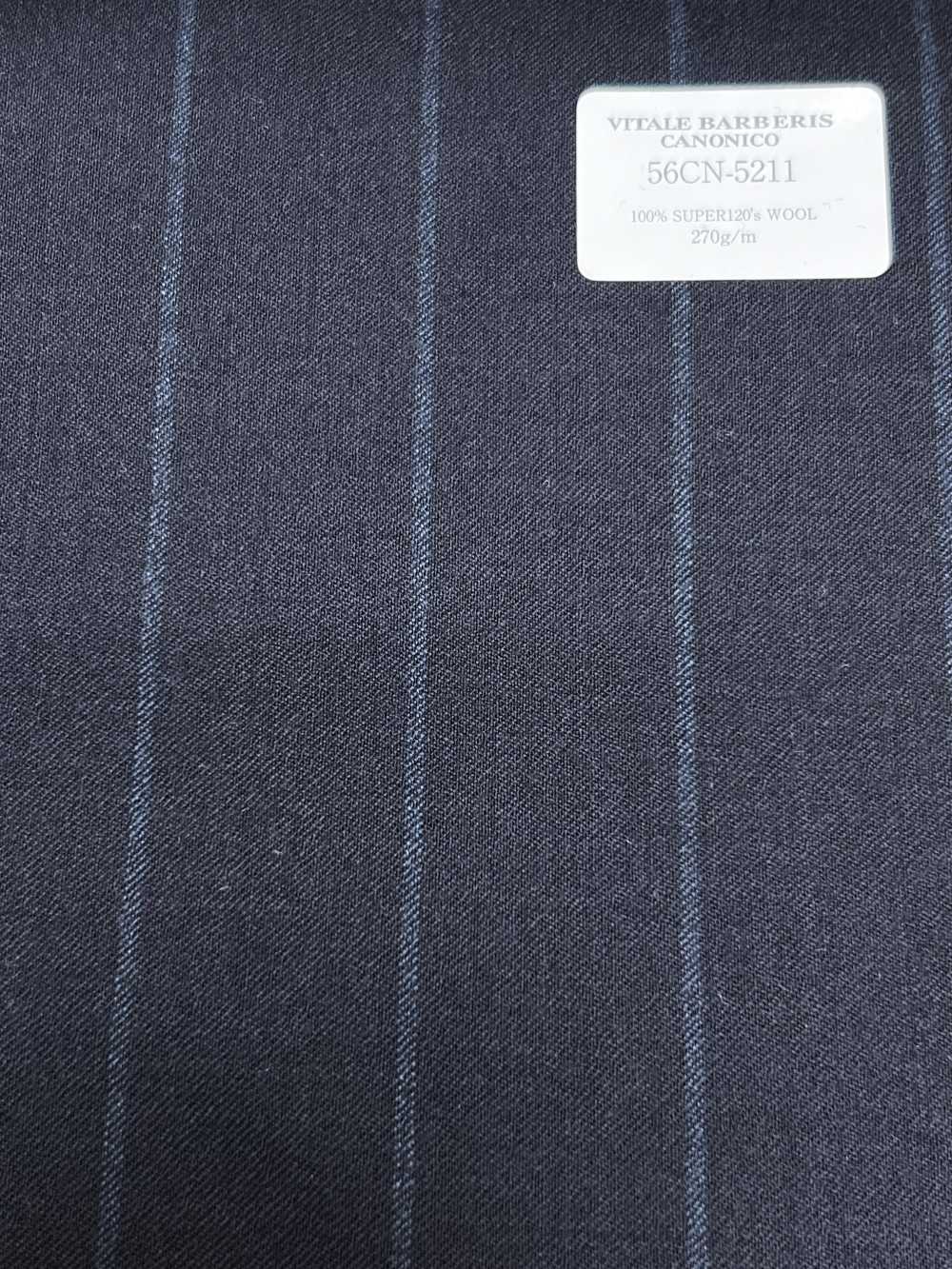 56CN5211 CANONICO vải flannel cổ điển xanh navy/xanh dương kẻ sọc[Vải] CANONICO