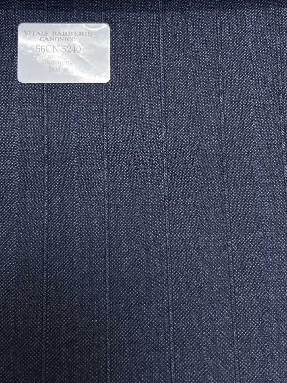 56CN5240 CANONICO Vải len chải kỹ truyền thống 21 xanh navy đậm sọc mờ CANONICO