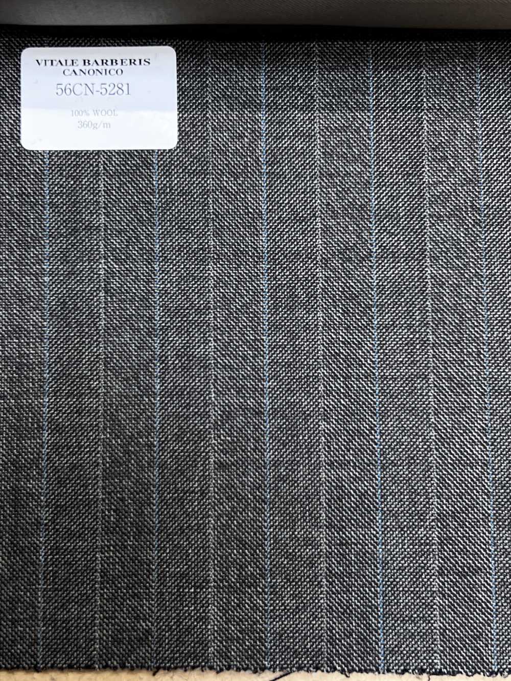 56CN5281 CANONICO TRADITIONAL WORSTED 21 sọc nâu/xanh sax[Vải] CANONICO