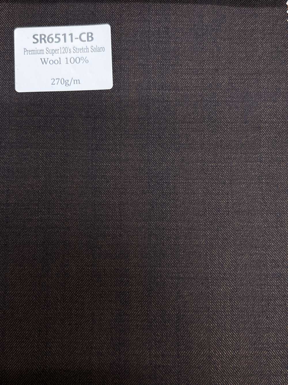 SR6511-CB Tiêu chuẩn  hàng Nhật Premium Super120' chỉ sợi đơn Stretch Solaro vải nhung tăm màu than nâu vải tr[Vải] Hosoi Shoji Co., Ltd.