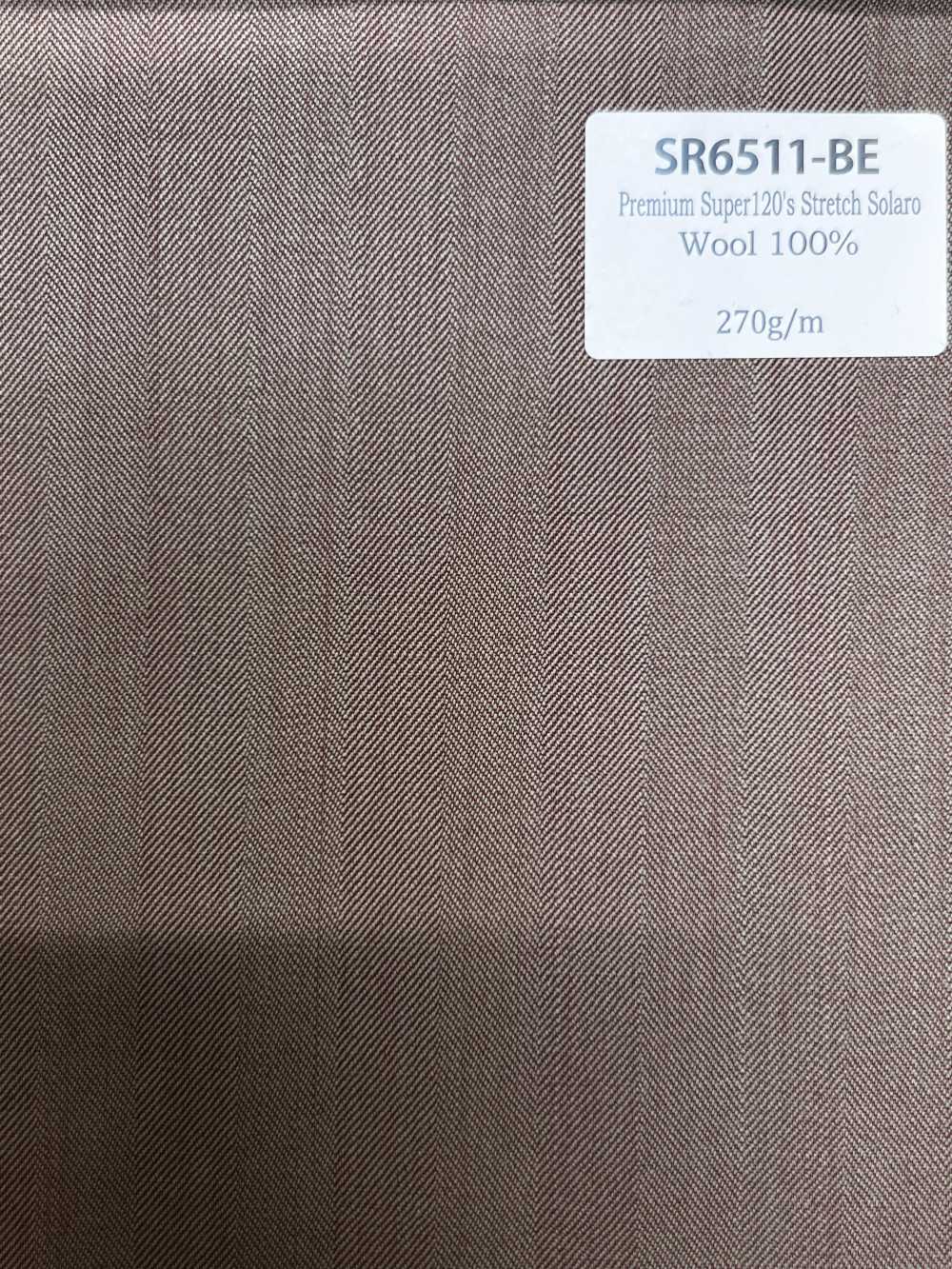 SR6511-BE Tiêu chuẩn quốc sản Premium Super120' sợi đơn Stretch Solaro màu be vải trơn không hoạ tiết màu ánh [Vải] Hosoi Shoji Co., Ltd.