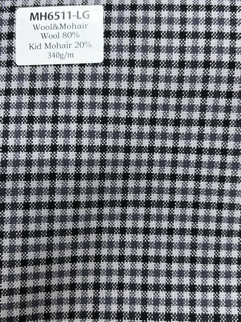 MH6511-LG Tiêu chuẩn  Sản xuất tại Nhật Bản vải wool mohair worsted (phong cách tonic) xám nhạt kẻ caro[Vải] Hosoi Shoji Co., Ltd.