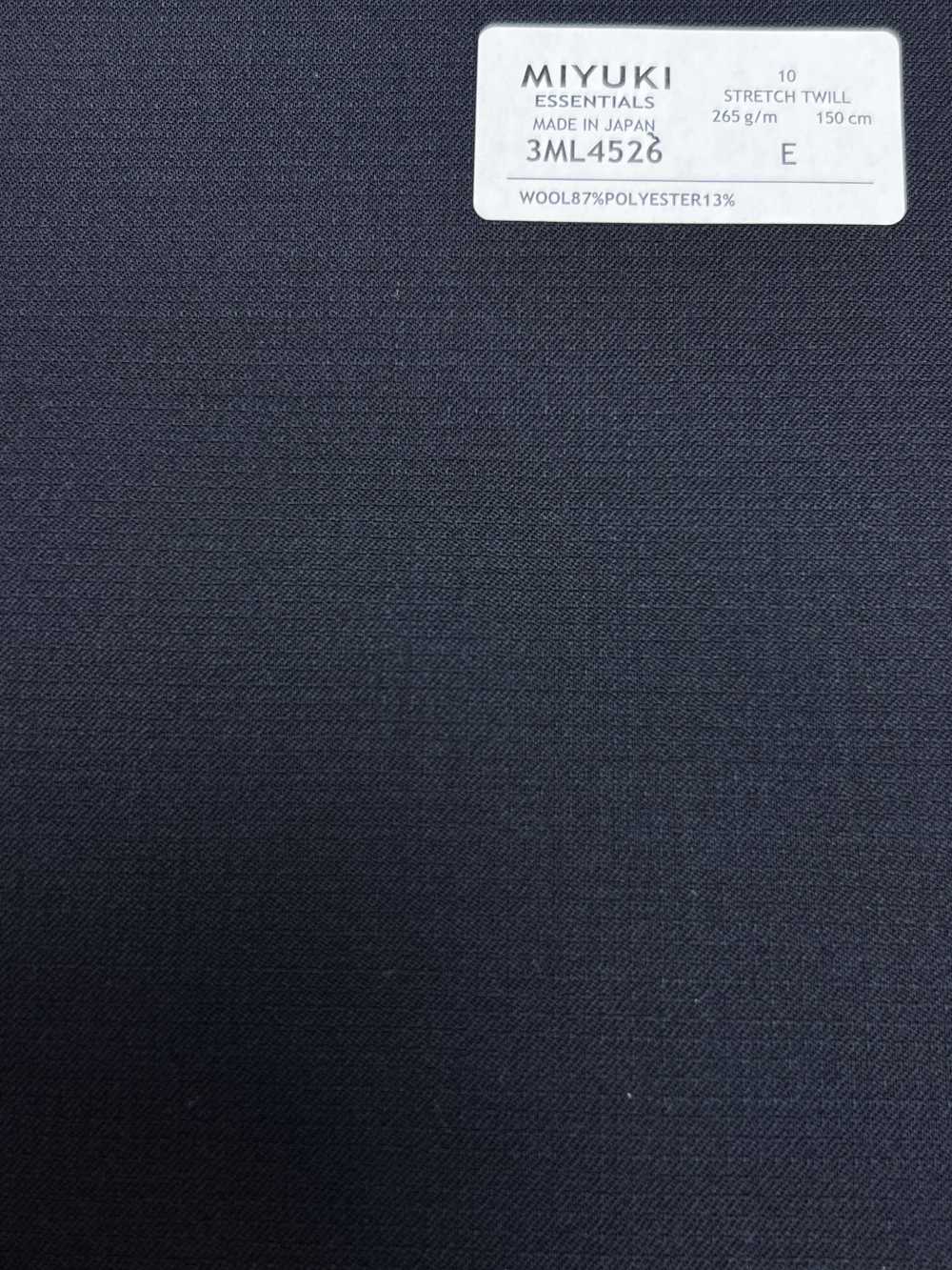 3ML4526 26AW Miyuki Fabric MIYUKI ESSENTIALS STRETCH TWILL xanh navy vải trơn không hoạ tiết[Vải] Miyuki Keori (Miyuki)