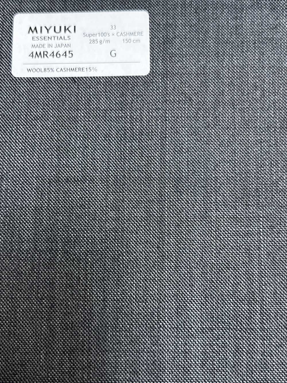 4MR4645 26AW Super100's × CASHIMERE xám trung bình vải trơn không hoạ tiết[Vải] Miyuki Keori (Miyuki)