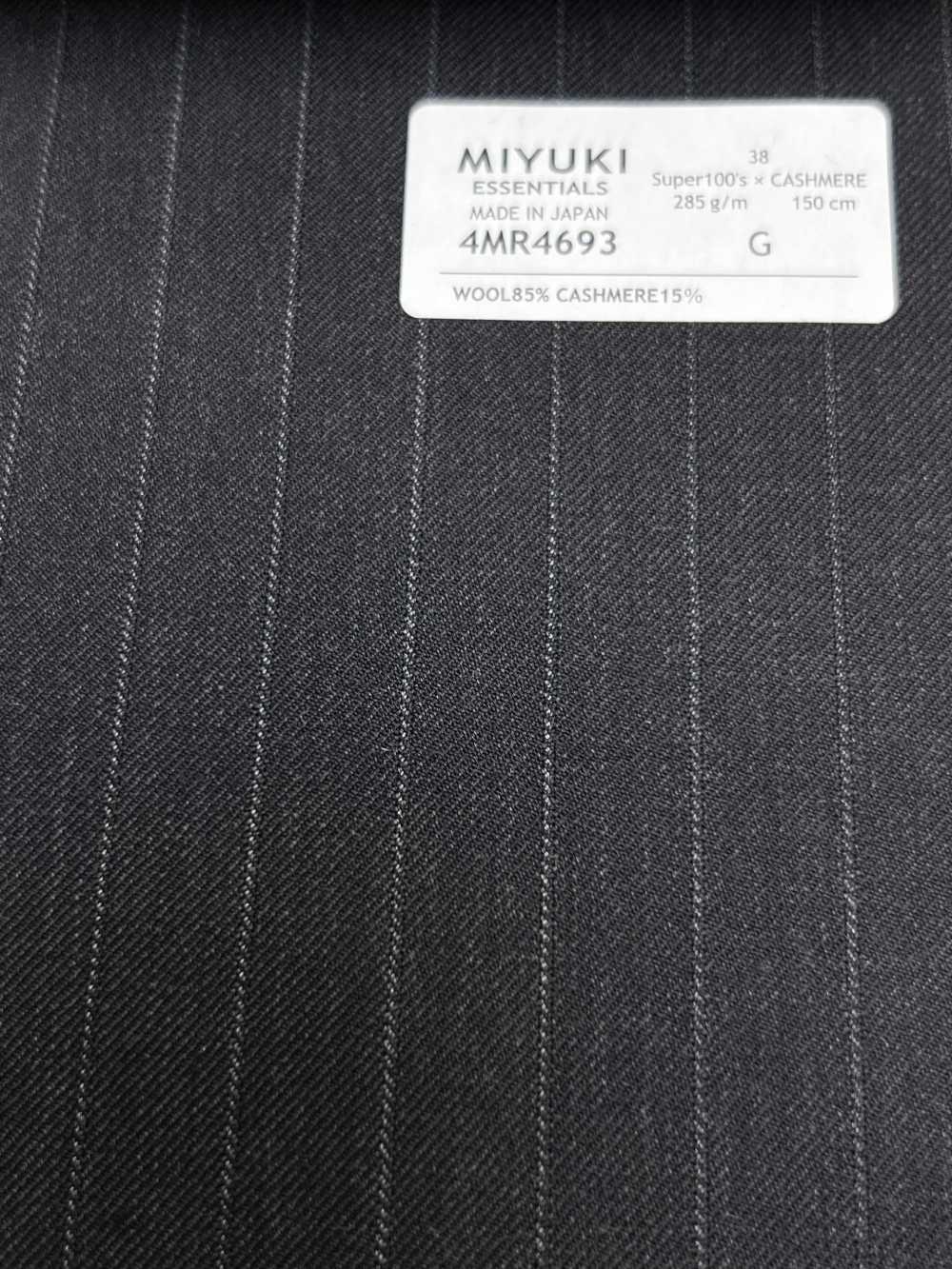 4MR4693 26AW Super100's × cashmere xám than chì kẻ sọc[Vải] Miyuki Keori (Miyuki)