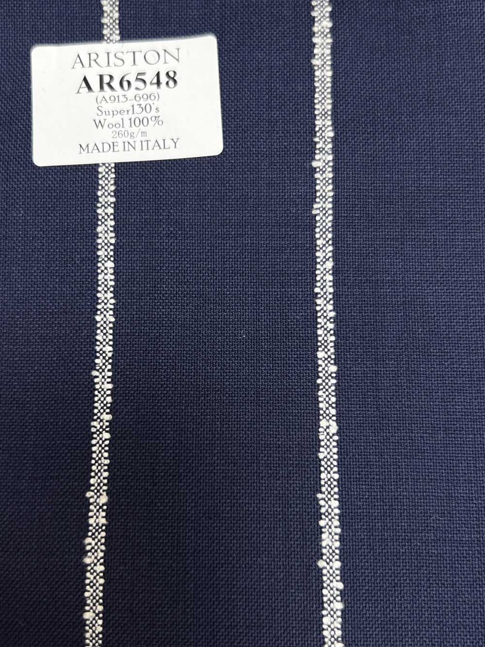 AR6548 ARISTON Super130's kẻ sọc xanh navy × trắng[Vải] Hosoi Shoji Co., Ltd.