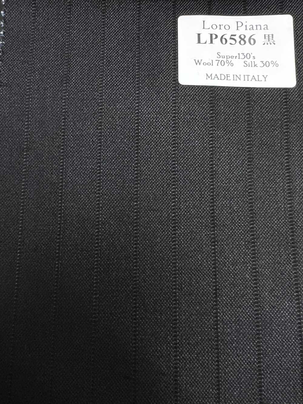 LP6586 Loro Piana Super130's đen kẻ sọc[Vải] Hosoi Shoji Co., Ltd.