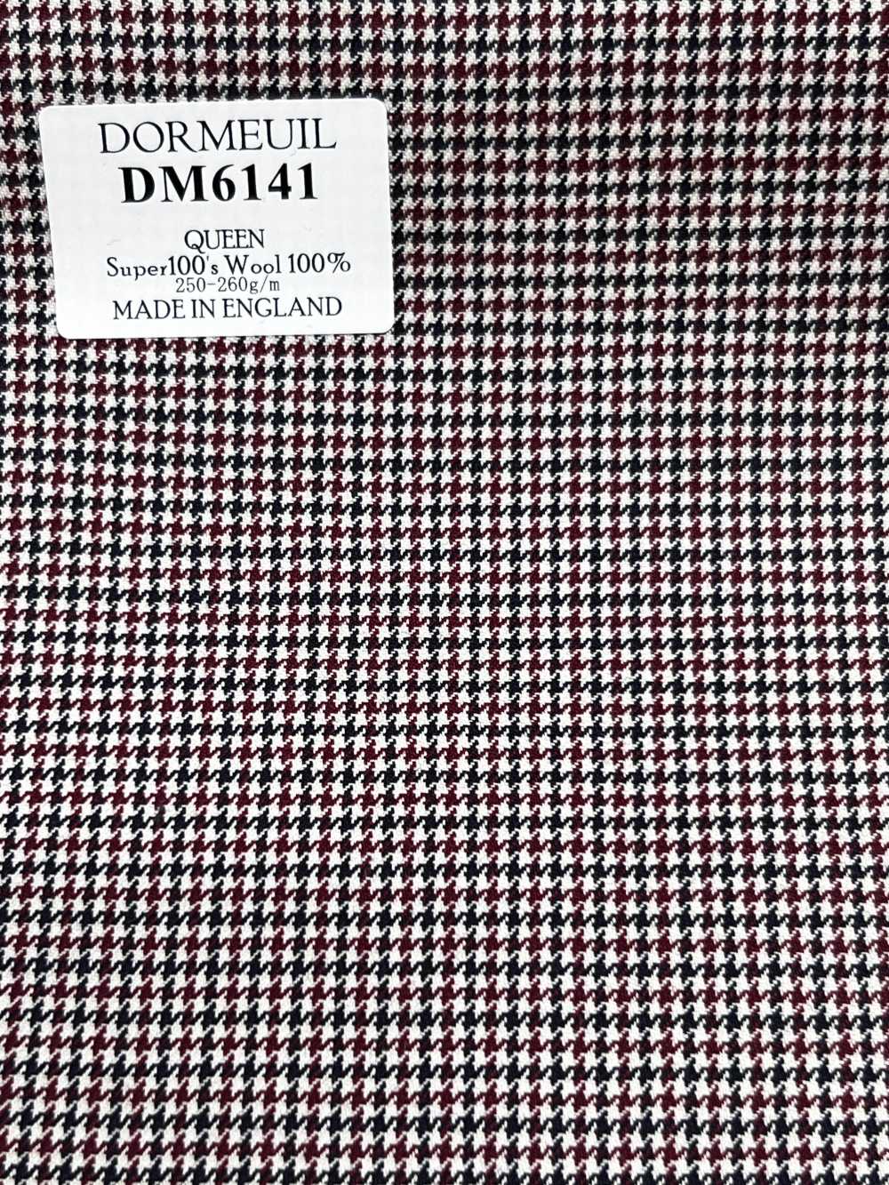 DM6141 DORMEUIL QUEEN Super100's đen×đỏ họa tiết răng cưa[Vải] Hosoi Shoji Co., Ltd.