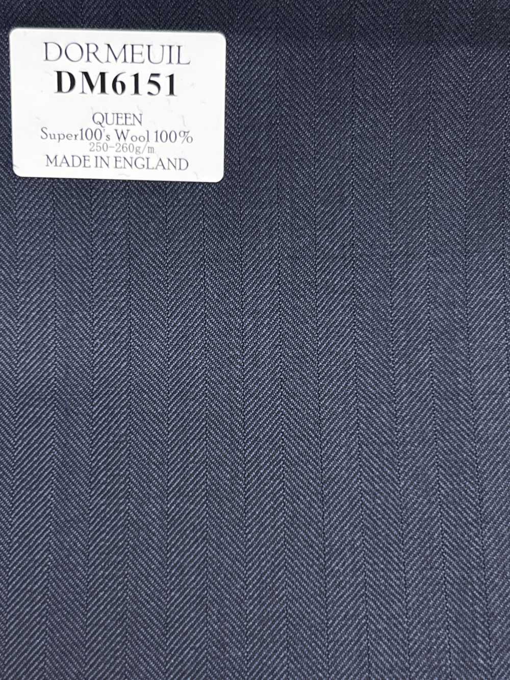DM6151 DORMEUIL QUEEN Super100's xanh đen đậm kẻ sọc[Vải] Hosoi Shoji Co., Ltd.