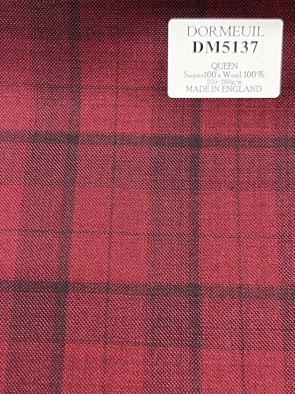 DM5137 DORMEUIL QUEEN Super100's kẻ caro đỏ[Vải] Hosoi Shoji Co., Ltd.
