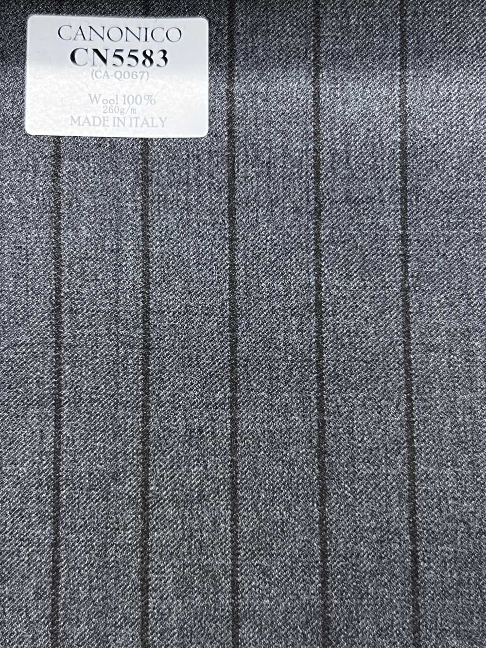 CN5583 CANONICO Super110's kẻ sọc xám × nâu[Vải] Hosoi Shoji Co., Ltd.