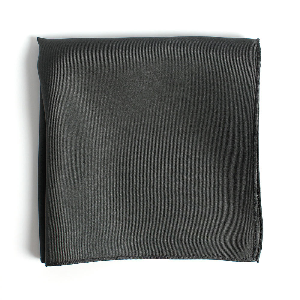 CF-1205 Nhật Bản Vải Twill 16 Momme Lụa Khăn Cài Túi Ngực áo Vest Than[Lễ Phục Kiện Trang Trọng] Yamamoto(EXCY)