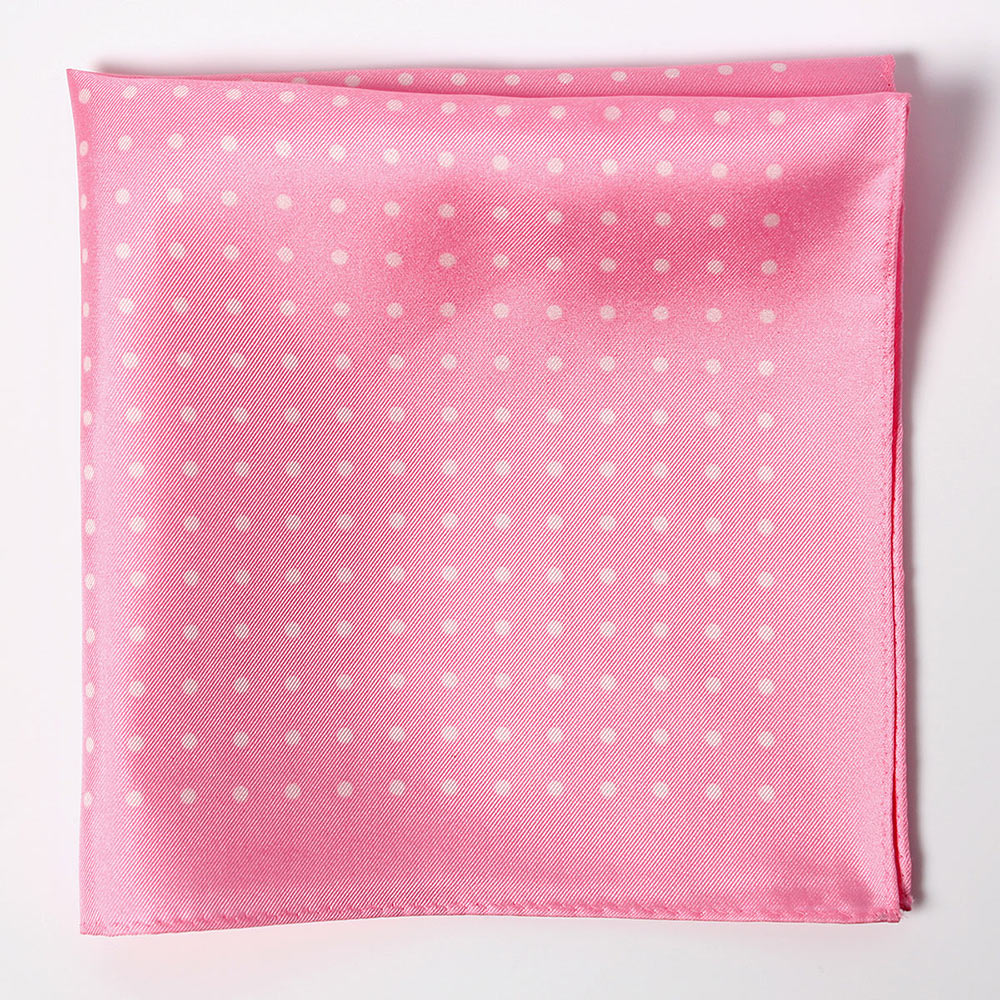 CFD-2PI Dot Print Silk Khăn Cài Túi Ngực áo Vest Pink[Lễ Phục Kiện Trang Trọng] Yamamoto(EXCY)