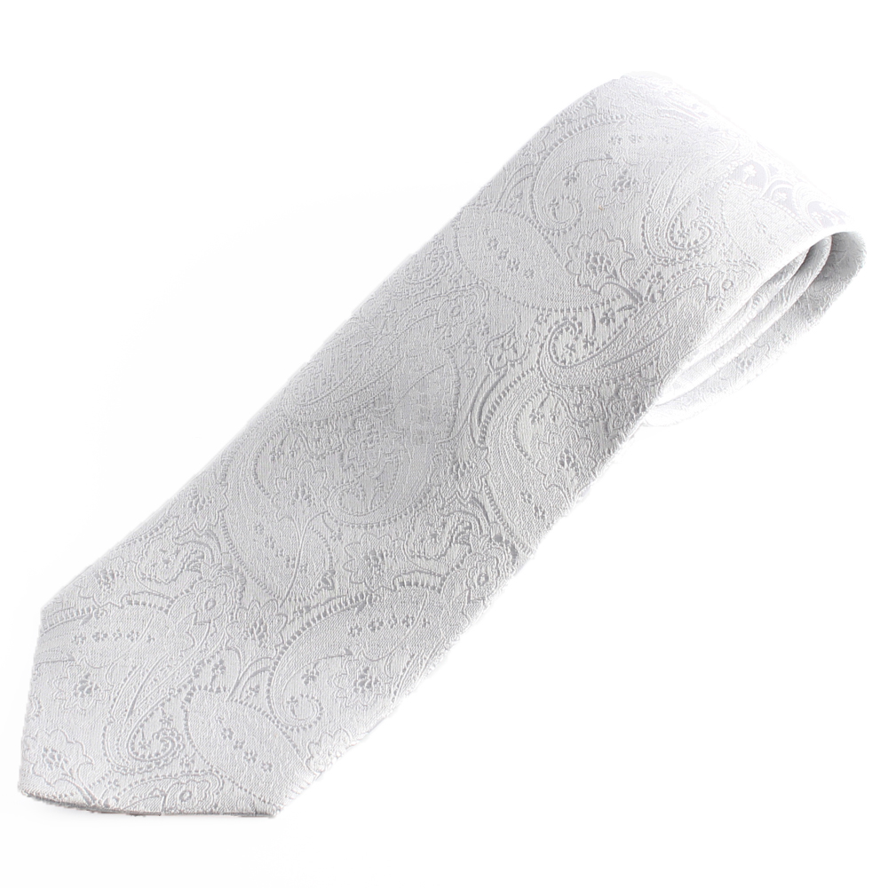 HVN-15 Vải VANNERS được Sử Dụng Cà Vạt Thủ Công Mẫu Paisley Màu Trắng[Phụ kiện trang trọng] Yamamoto(EXCY)