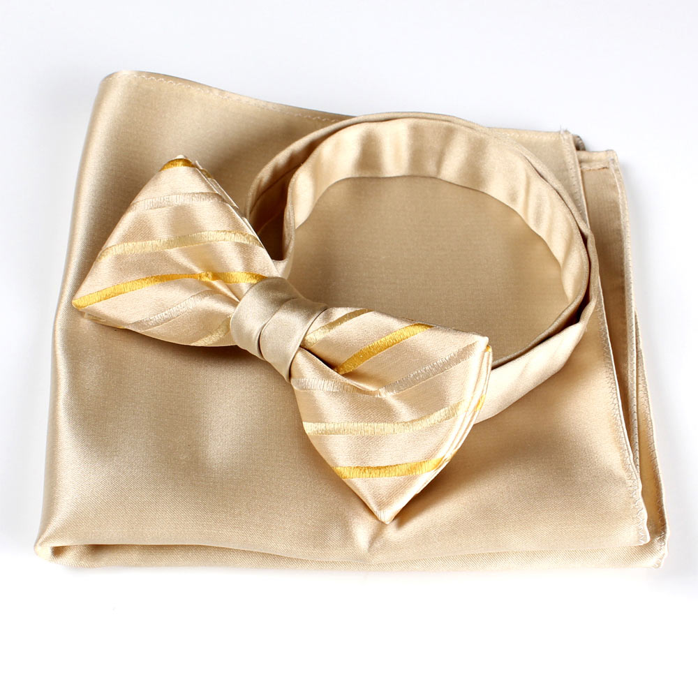 VBF-07 VANNERS Vải Dùng Nơ đeo Cổ Hoa Văn Kẻ Sọc Vàng Sâm Panh[Lễ Phục Kiện Trang Trọng] Yamamoto(EXCY)