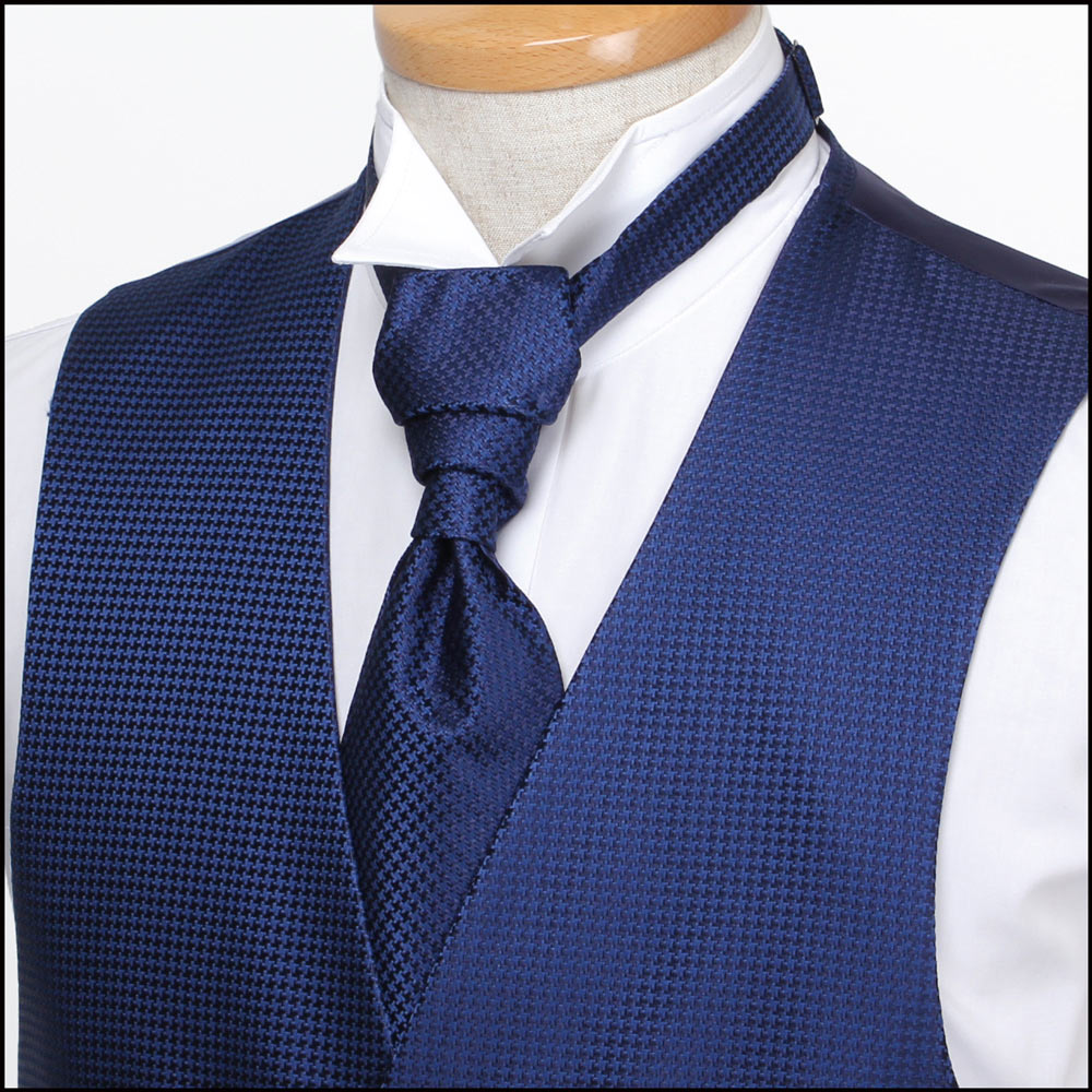 VYT-09 Khăn Ascot VANNERS Của Anh (Cà Vạt Châu Âu) Họa Tiết Hoạ Tiết Răng Cưa Hải Quân[Lễ Phục Kiện Trang Trọng] Yamamoto(EXCY)