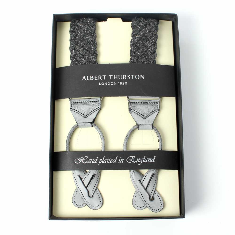 AT-6ST-BK Albert Thurston Dây đai đeo Quần Chữ Y Black Linen Dây Tết[Lễ Phục Kiện Trang Trọng] ALBERT THURSTON