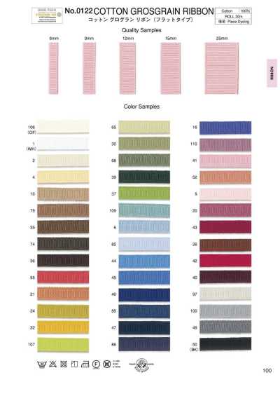 0122 Ruy Băng Gân Sần Cotton (Loại Phẳng)