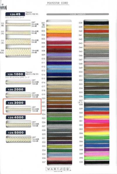 126-3000 D.C.I Dây Edo Bằng Polyester (Dây Tròn) Khoảng 4mm