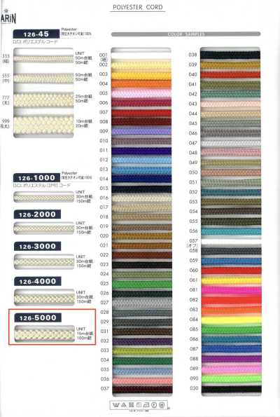 126-5000 D.C.I Dây Edo Polyester (Dây Tròn) Khoảng 7mm