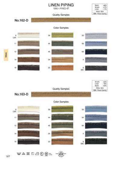 163-D Dây Viền ống Linen (Khoảng 11mm)