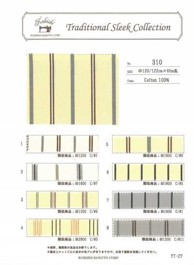 310 Vải Slaki Sọc Dobby Nhuộm Sợi