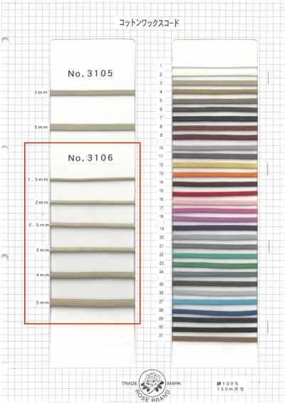 3106 Dây Cotton Wax (Dây Tẩm Sáp)