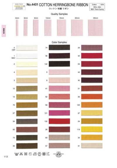 4401 Ruy Băng Cotton Dệt Xương Cá