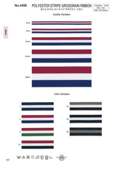 4406 Ruy Băng Gân Sần Kẻ Sọc Polyester