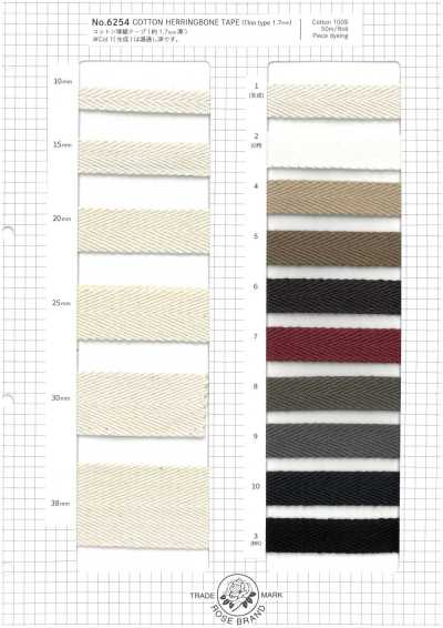 6254 Băng Vải Twill Cotton Dày (1,7 Mm)