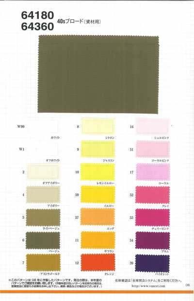 64360 Vải broadcloth 40s (dùng cho vật tư), dạng cuộn tròn