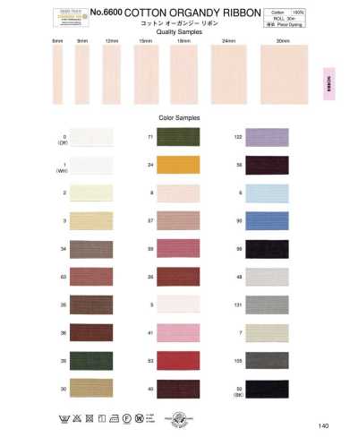 6600 Ruy Băng Organdy Cotton