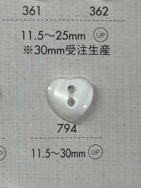 794 NÚT DAIYA Cúc Polyester Vỏ Trai/sò/xà Cừ (Hình Trái Tim) DAIYA BUTTON Ảnh phụ