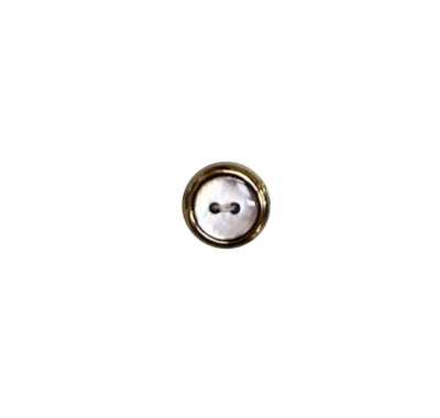 AB50G Cúc Ngọc Trai đen Viền Kim Loại 2 Lỗ