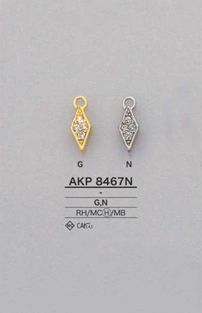 AKP8467N Điểm Khóa Kéo Hình Thoi đính đá (Tay Kéo Phéc Mơ Tuya)