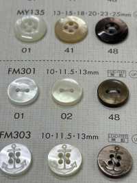 FM301 NÚT DAIYA Cúc Polyester Giống Vỏ Trai/sò/xà Cừ DAIYA BUTTON Ảnh phụ