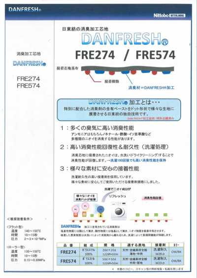 FRE274 【Nittobo】Keo Dựng Xử Lý Khử Mùi DANFRESH Dùng Cho Vải Mỏng đến Trung Bình
