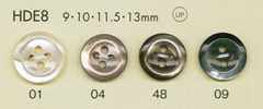 HDE8 DAIYA BUTTONS Dòng HYPER DURABLE Chống Va đập"" Cúc Polyester Giả Xà Cừ""