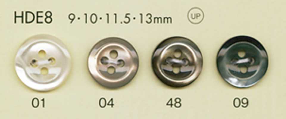 HDE8 DAIYA BUTTONS Dòng HYPER DURABLE Chống Va đập"" Cúc Polyester Giả Xà Cừ""