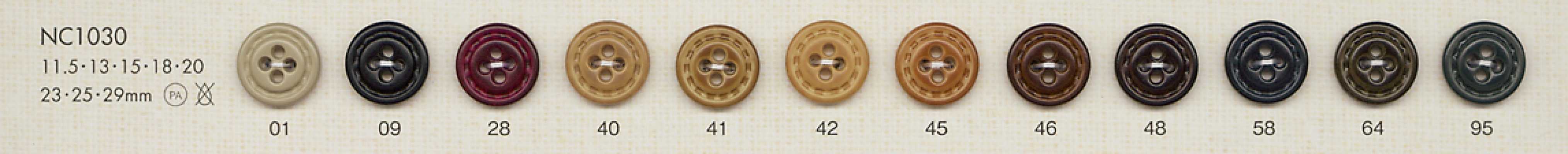 NC1030 Cúc Nhựa Giả Da 4 Lỗ Nylon