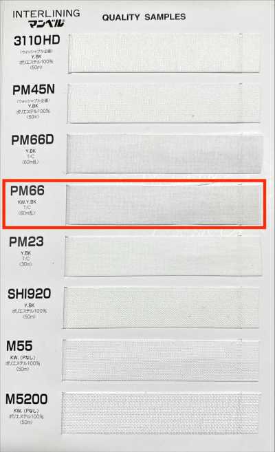 PM66 Dòng Inberu Keo Mếch Dựng (Băng) Loại Mềm