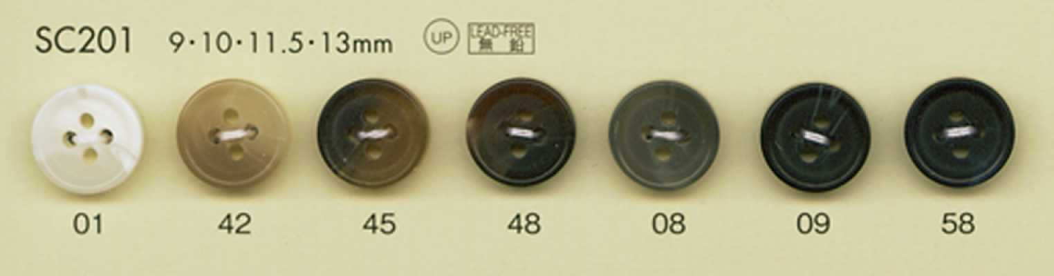 SC201 DAIYA BUTTONS Dòng HYPER DURABLE Chống Va đập Cúc Polyester Giả Sừng Trâu