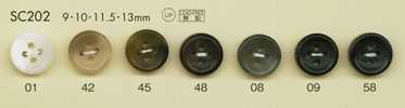 SC202 DAIYA BUTTONS Dòng HYPER DURABLE Chống Va đập "" Cúc Polyester Giả Sừng Trâu ""