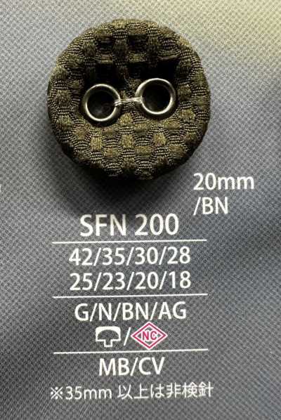 SFN200 Mắt Cáo Eyelet Chân Vít Nấm Cúc Bọc Vải