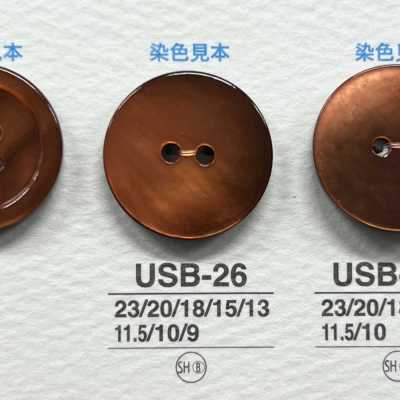 USB26 Cúc Ngọc Trai đen Nhuộm, Chất Liệu Tự Nhiên, Mặt Trước 2 Lỗ, Bóng