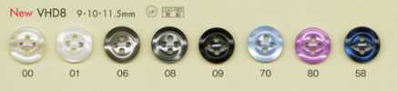 VHD8 DAIYA BUTTONS Dòng HYPER DURABLE Chống Va đập Cúc Polyester Giả Xà Cừ