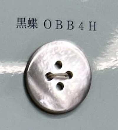 OBB4H Cúc Vỏ Trai đen 4 Lỗ Không Viền